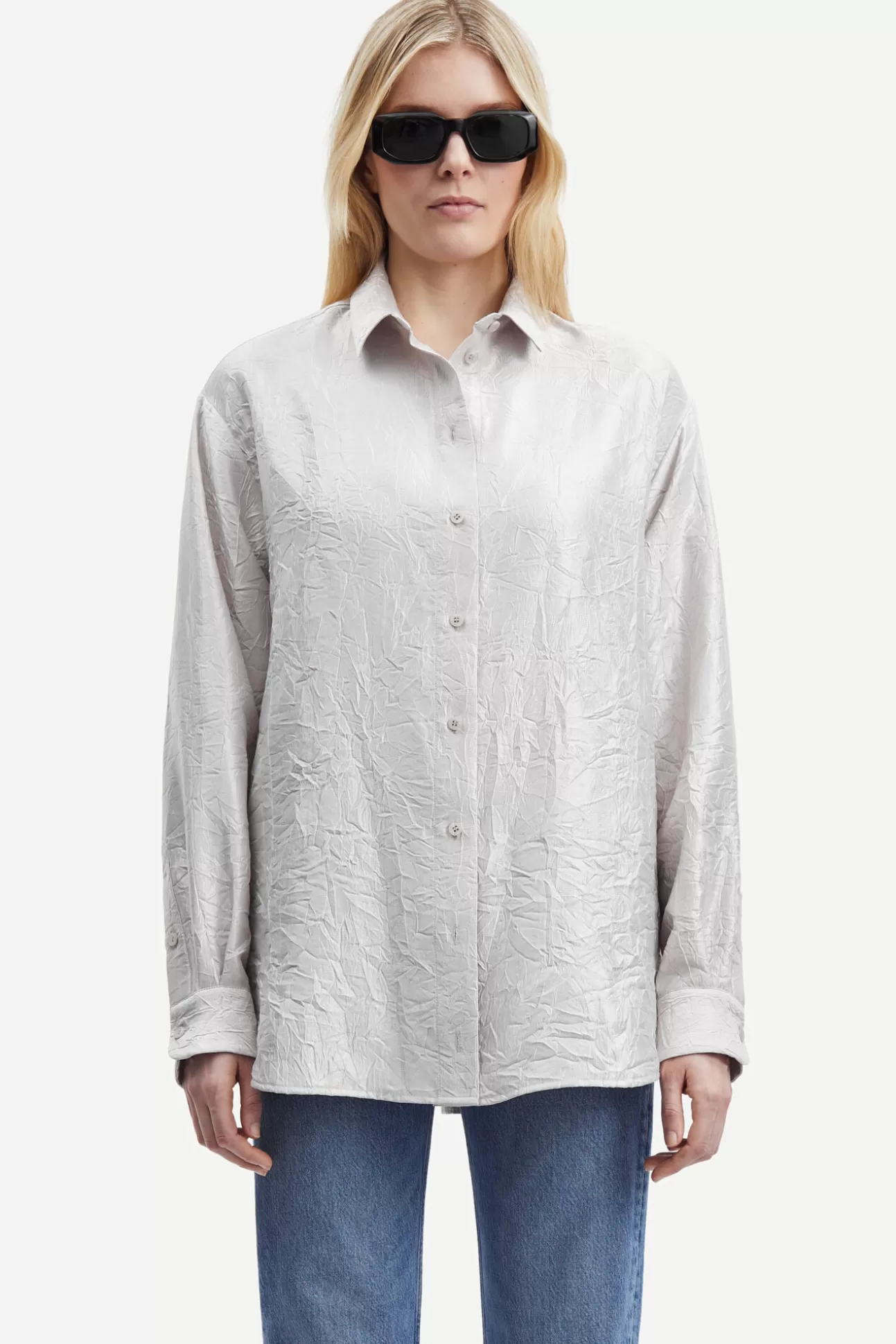 Damen Samsøe Samsøe Hemden & Blusen | Alfrida shirt 15034 Warm Silver