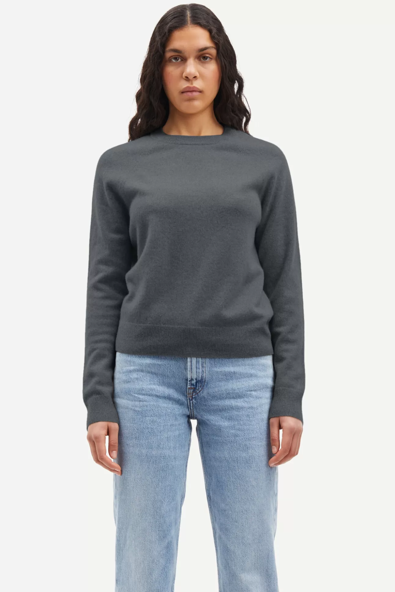 Damen Samsøe Samsøe Strickwaren | Boston o-neck 6304 Iron Gate