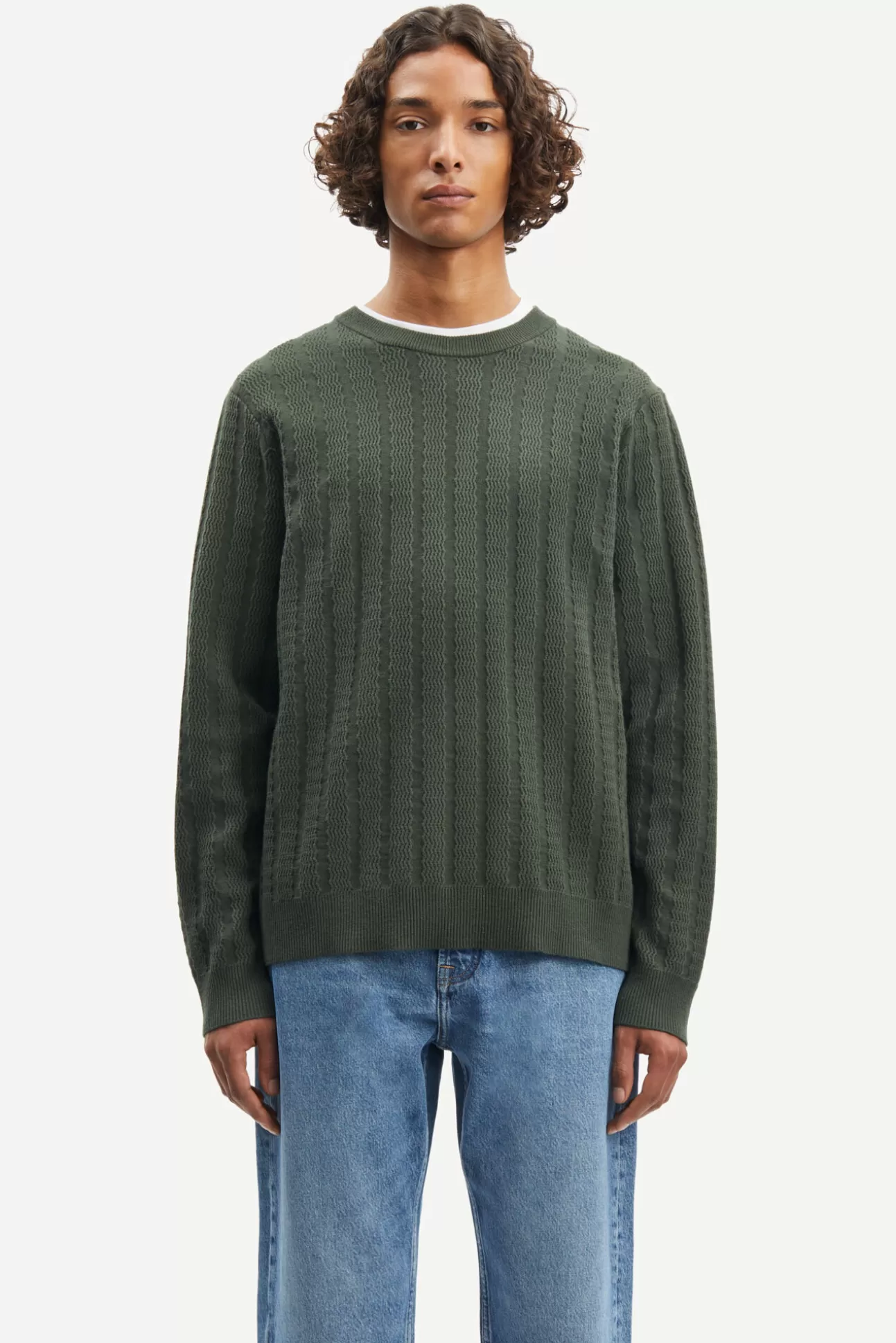 Herren Samsøe Samsøe Strickwaren | Gabriel crew neck 10490 CLIMBING IVY