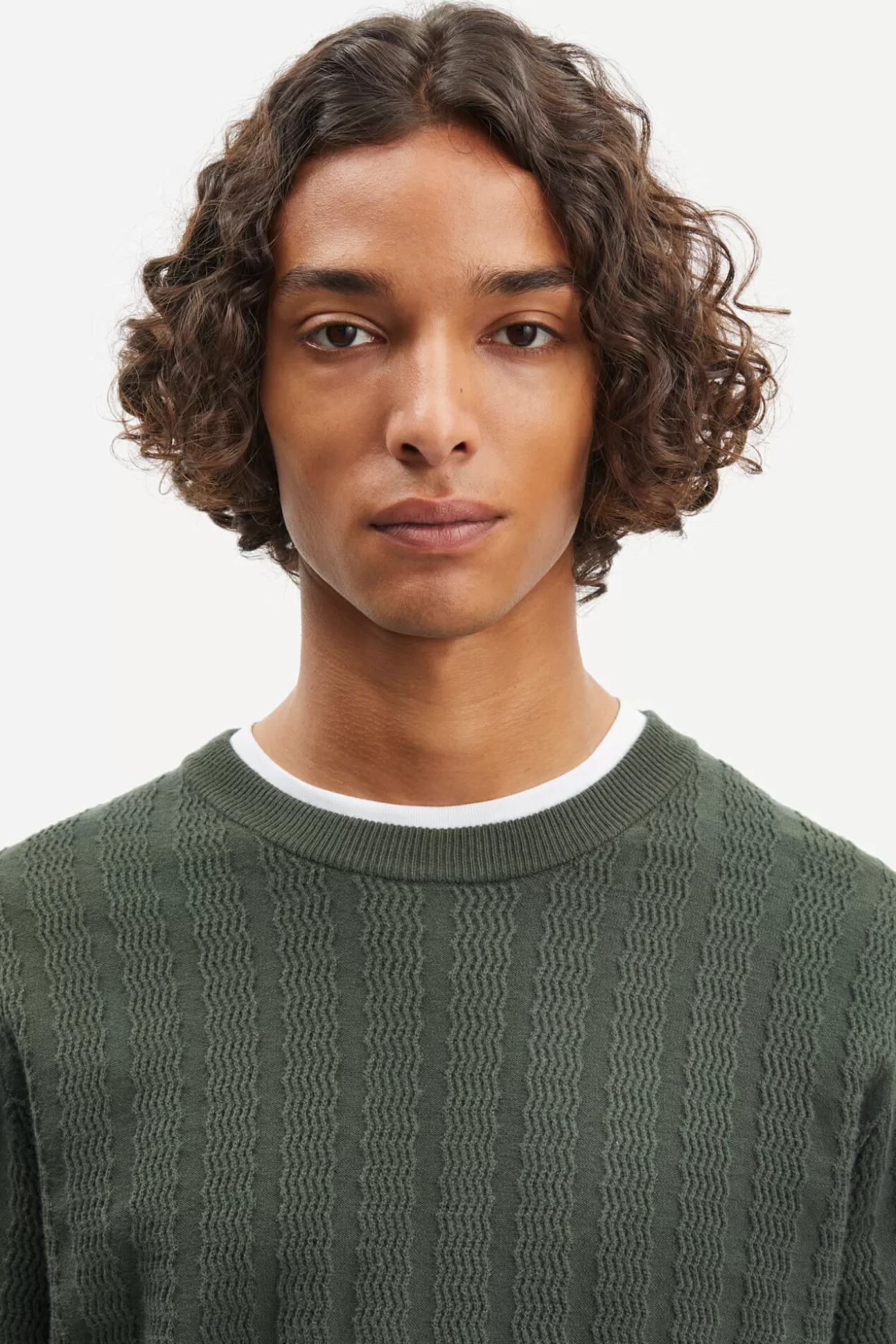 Herren Samsøe Samsøe Strickwaren | Gabriel crew neck 10490 CLIMBING IVY