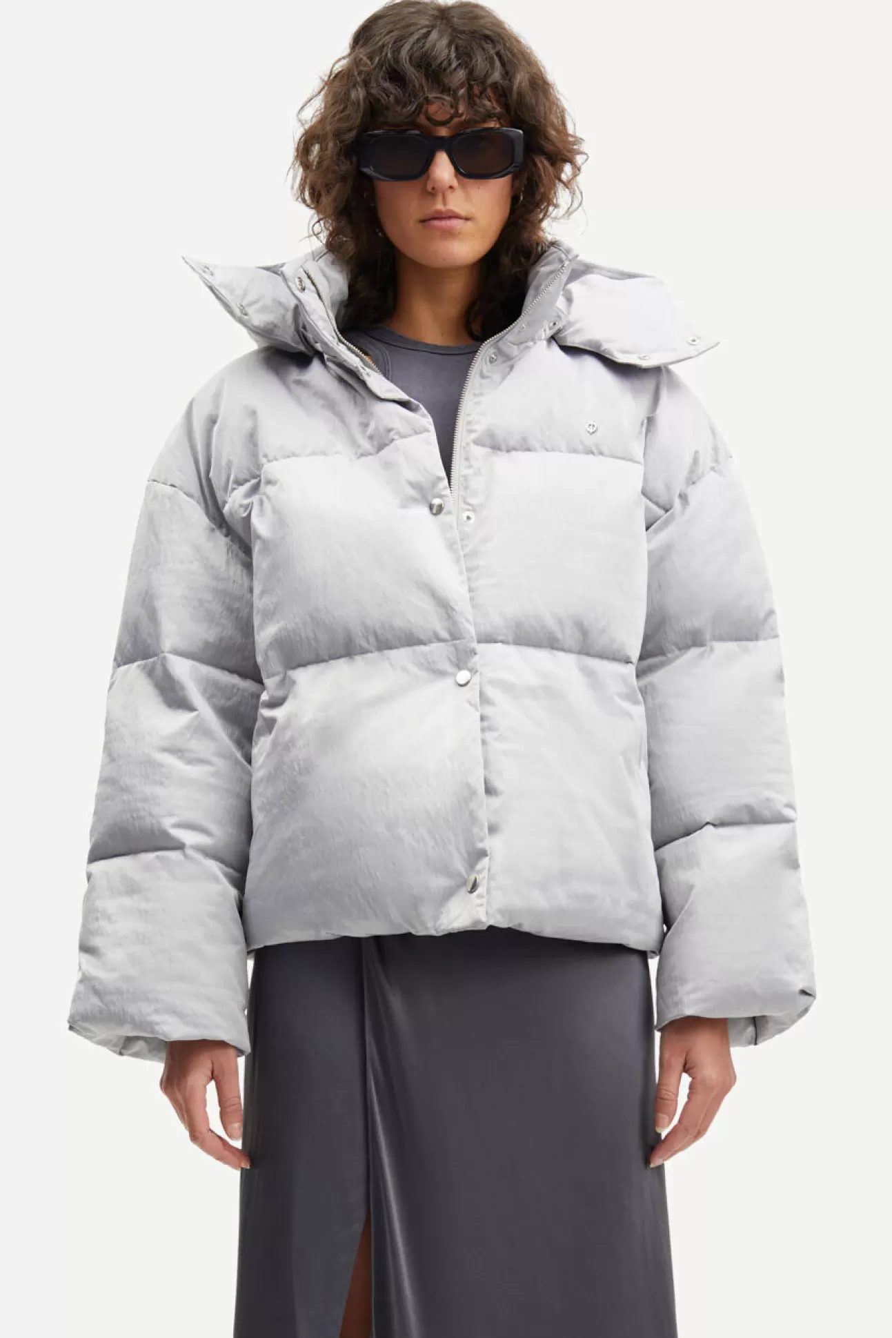 Damen Samsøe Samsøe Jacken & Mäntel | Hana short jacket 14868 Silver