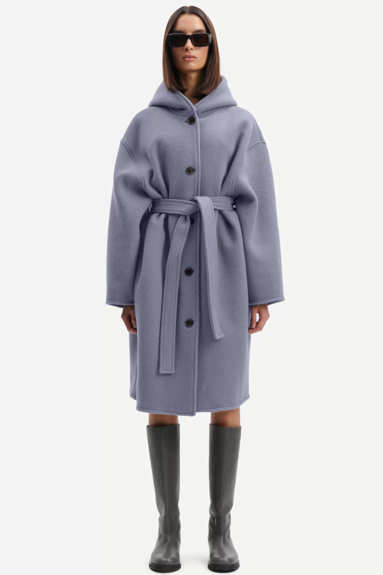 Damen Samsøe Samsøe Jacken & Mäntel | Hanneli Coat 14881 Blue Granite