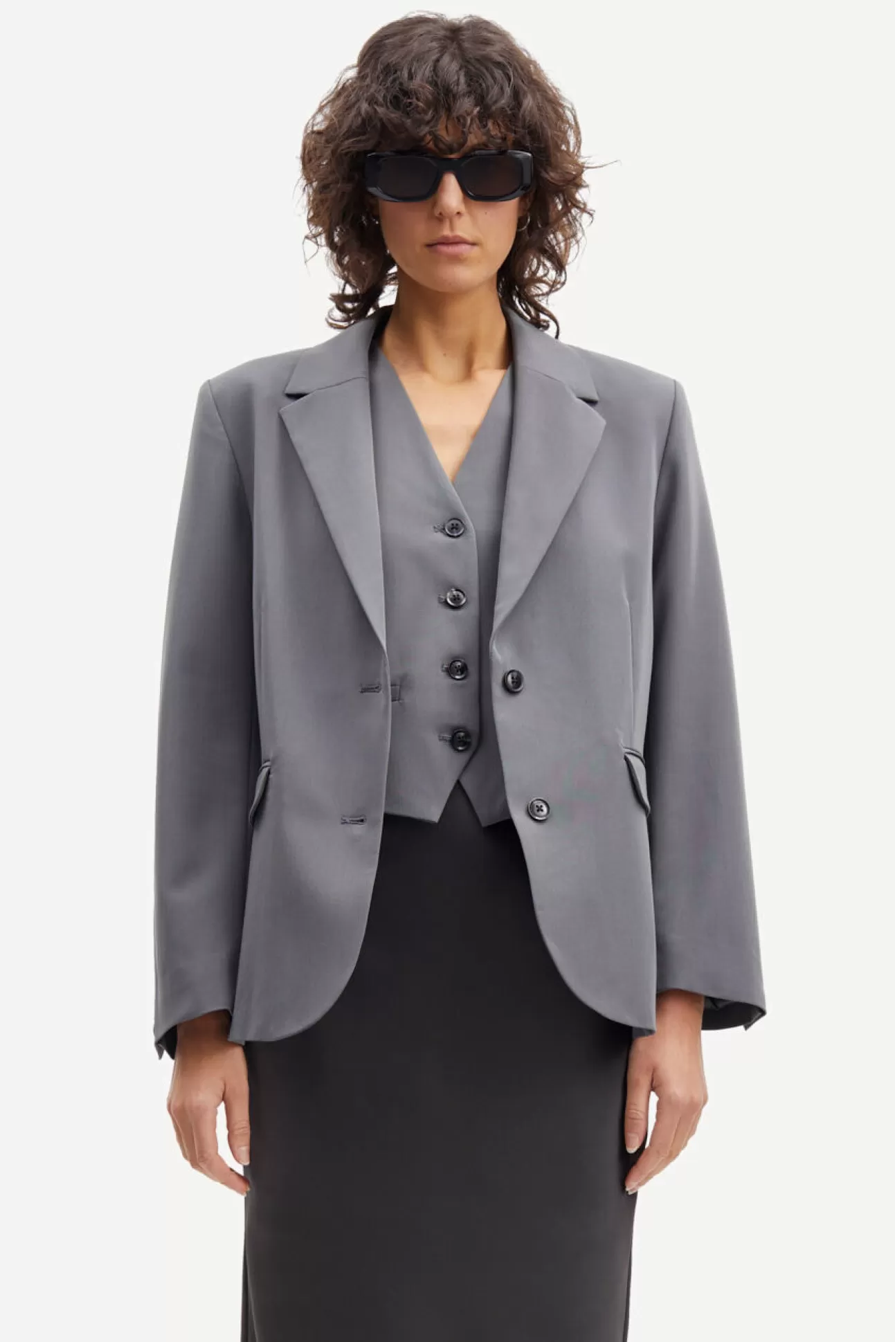 Damen Samsøe Samsøe Abgestimmte Sets | Blazer | Jacken & Mäntel | Ramona blazer 14596 Iron Gate