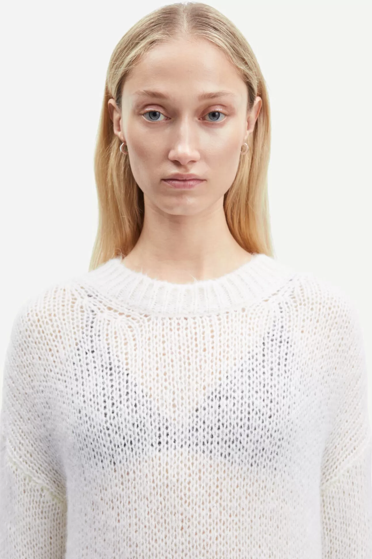 Damen Samsøe Samsøe Strickwaren | Sarah crew neck 14943 WHITE